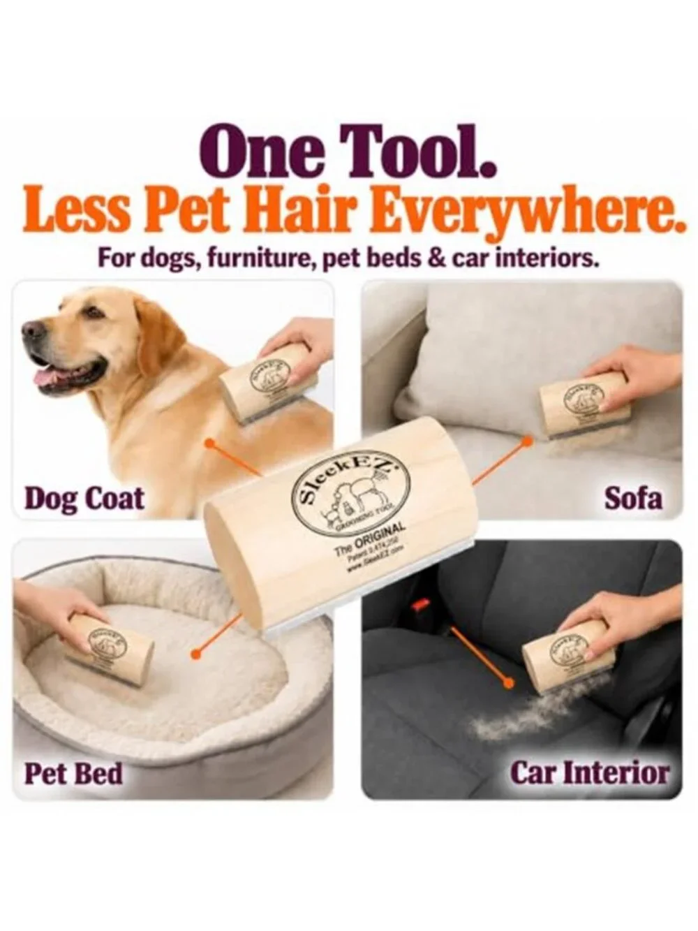 Dog Brush for Shedding | Patented Deshedding Dog Brush | Pet Hair - F2